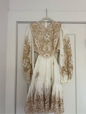 white lace dress short sleeve Kai Mini Dress in Lace Inserts White 0